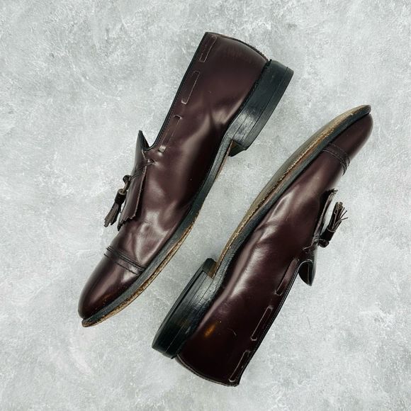 Ellen Edmonds Cap Toe Braided Tassel Slip On Brown Men’s Dress Loafer Shoes size - Picture 9 of 16